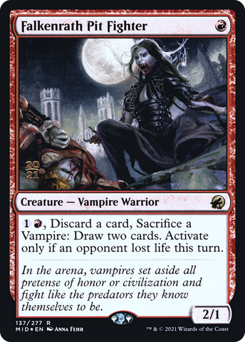 {R} Falkenrath Pit Fighter [Innistrad: Midnight Hunt Prerelease Promos][PR MID 137]