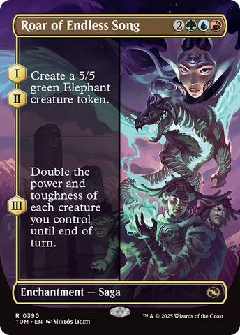 {@R} Roar of Endless Song (Borderless) [Tarkir: Dragonstorm][TDM 390]