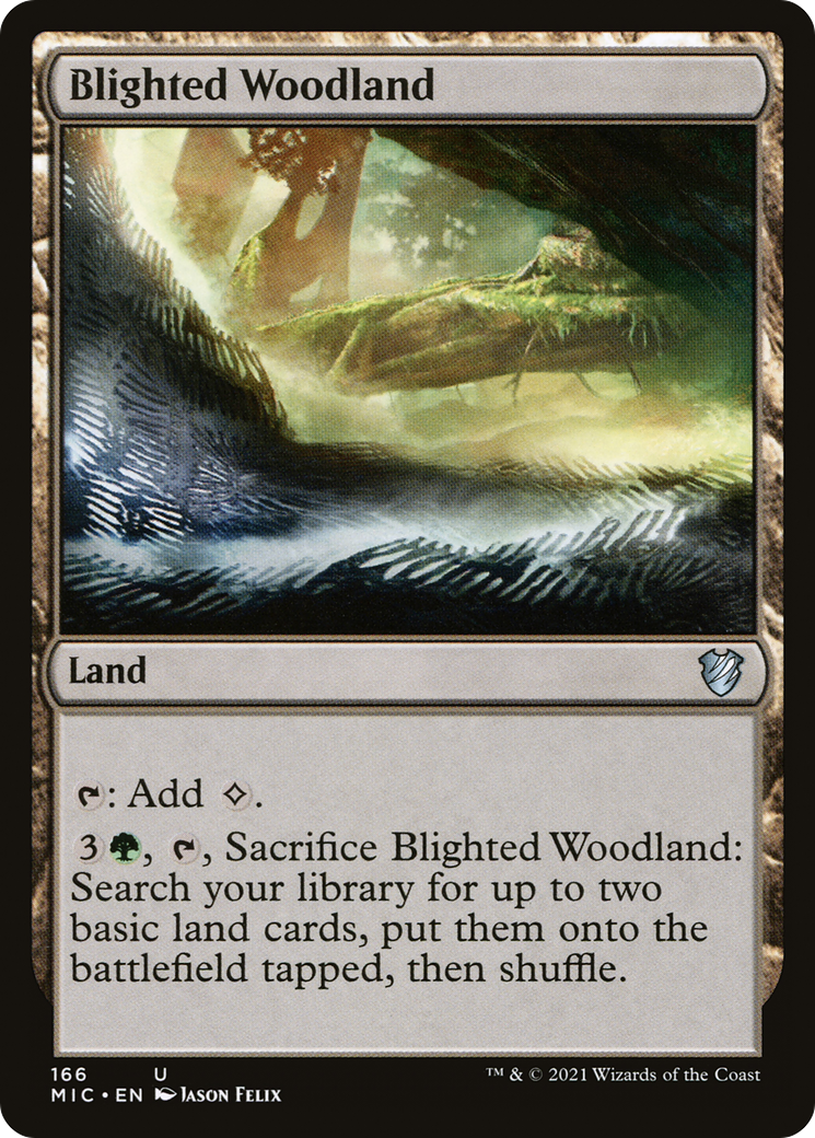 {C} Blighted Woodland [Innistrad: Midnight Hunt Commander][MIC 166]