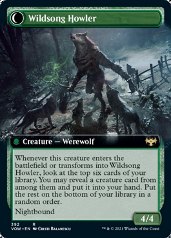 {R} Howlpack Piper // Wildsong Howler (Extended Art) [Innistrad: Crimson Vow][VOW 392]