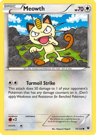 [PKM-C] Meowth (74/124) [XY: Fates Collide]