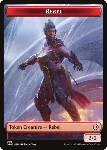 {T} Rebel // Phyrexian Germ Double-Sided Token [Phyrexia: All Will Be One Commander Tokens][TONC 5//23]