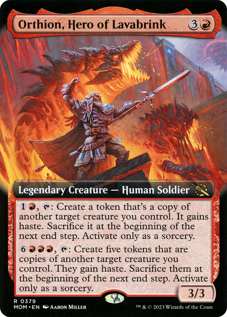 {R} Orthion, Hero of Lavabrink (Extended Art) [March of the Machine][MOM 379] - Misty Mountain Games