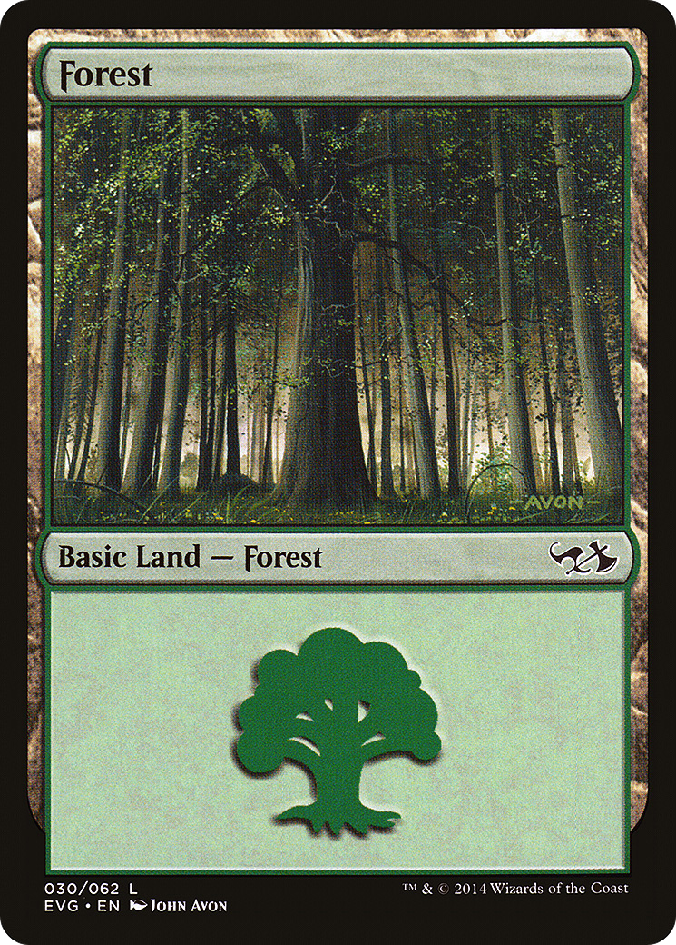 {B}[EVG 030] Forest (30) (Elves vs. Goblins) [Duel Decks Anthology]