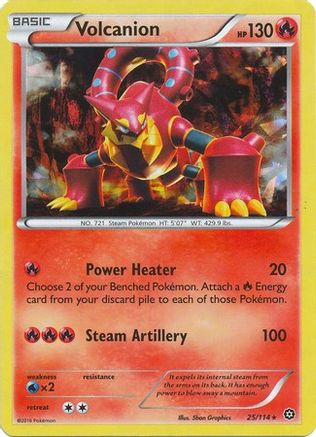 [PKM-R] Volcanion (25/114) (Cracked Ice Holo) (Theme Deck Exclusive) [XY: Steam Siege]