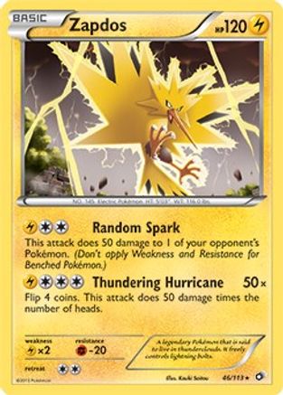 [PKM] Zapdos (46/113) (Theme Deck Exclusive) [Black & White: Legendary Treasures]