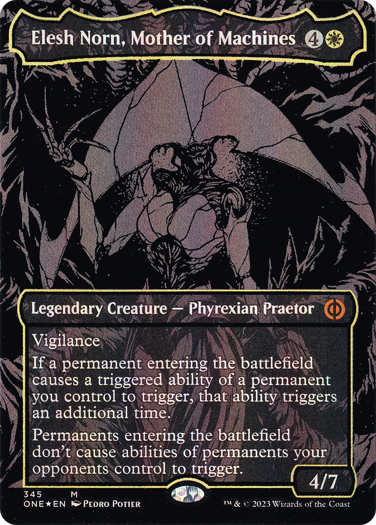 {R} Elesh Norn, Mother of Machines (Oil Slick Raised Foil) [Phyrexia: All Will Be One][ONE 345]