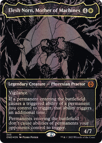 {R} Elesh Norn, Mother of Machines (Oil Slick Raised Foil) [Phyrexia: All Will Be One][ONE 345]
