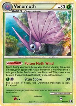 [PKM-R] Venomoth (11/102) (Theme Deck Exclusive) [HeartGold & SoulSilver: Triumphant]