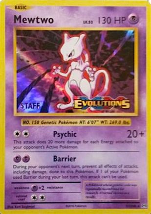 [PKM] Mewtwo (51/108) (XY Evolutions Staff Prerelease) [XY: Black Star Promos]
