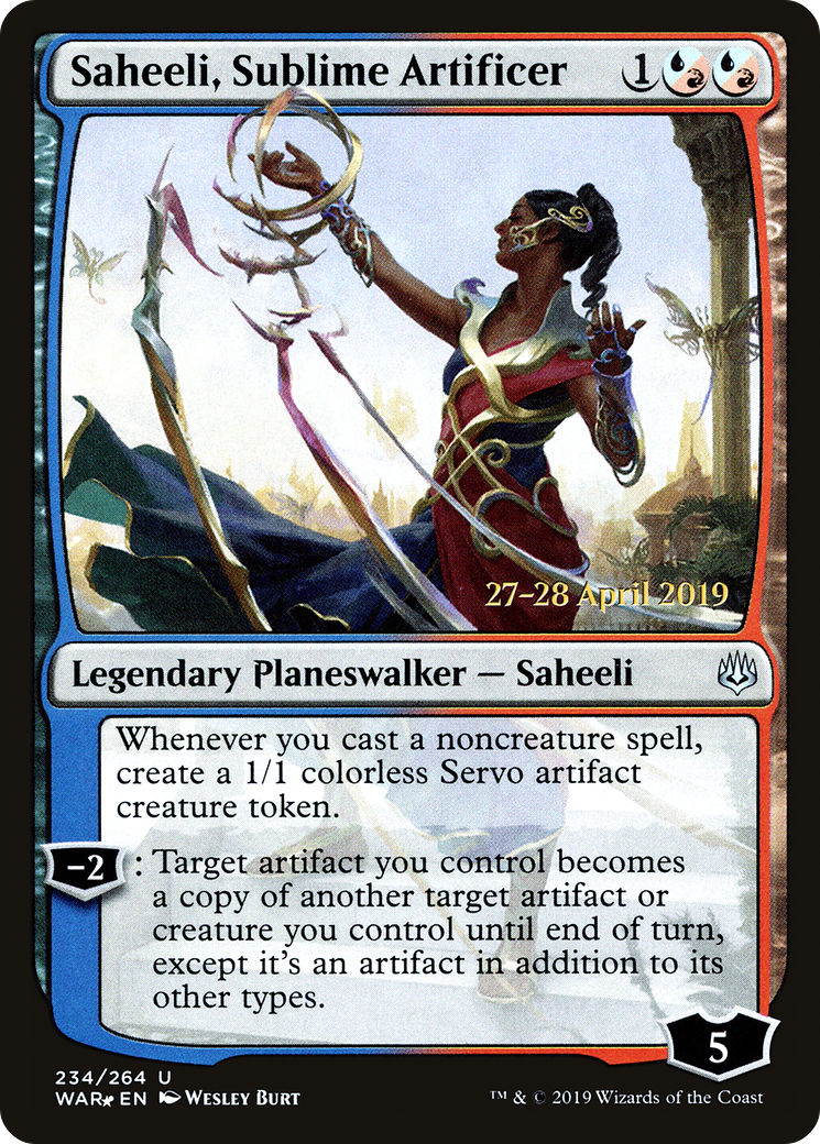 {C} Saheeli, Sublime Artificer [War of the Spark Prerelease Promos][PR WAR 234]
