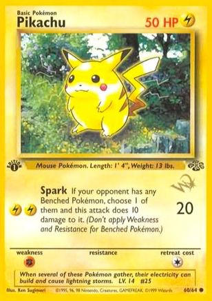 [PKM] Pikachu (60/64) (W Stamped Promo) [Jungle 1st Edition]