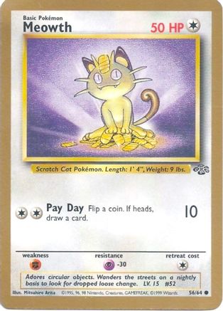 [PKM-R] Meowth (56/64) (Gold Bordered Promo) [Jungle Unlimited]