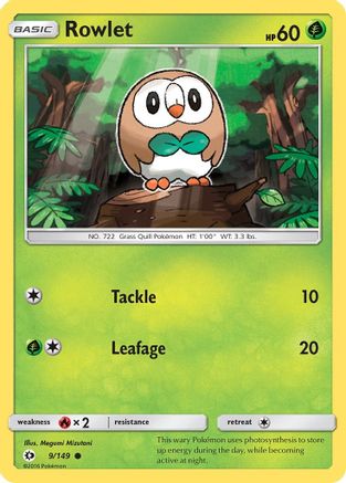 [PKM] Rowlet (9/149) [Sun & Moon: Base Set]