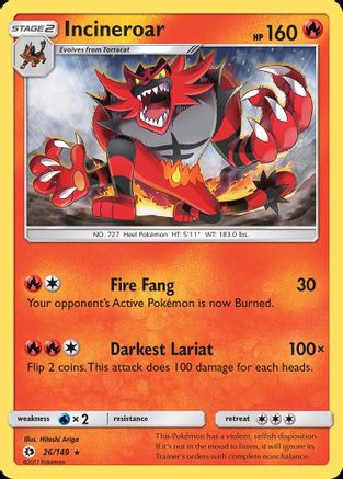 [PKM] Incineroar (26/149) [Sun & Moon: Base Set]