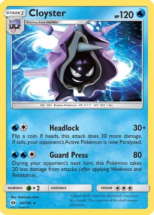 [PKM] Cloyster (34/149) [Sun & Moon: Base Set]