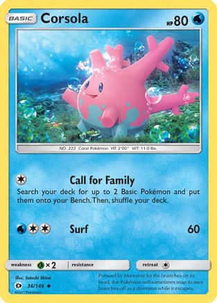 [PKM] Corsola (36/149) [Sun & Moon: Base Set]