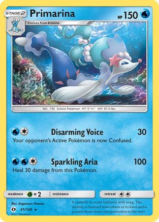 [PKM] Primarina (41/149) [Sun & Moon: Base Set]