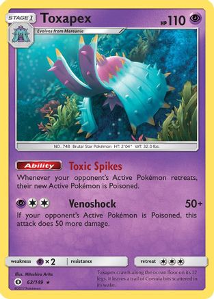[PKM] Toxapex (63/149) [Sun & Moon: Base Set]
