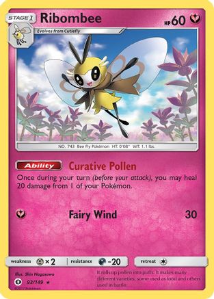 [PKM-R] Ribombee (93/149) [Sun & Moon: Base Set]