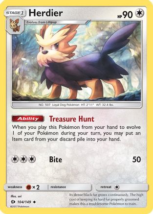 [PKM] Herdier (104/149) [Sun & Moon: Base Set]