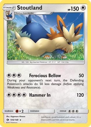 [PKM-R] Stoutland (105/149) [Sun & Moon: Base Set]