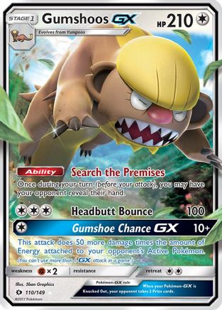 [PKM] Gumshoos GX (110/149) [Sun & Moon: Base Set]