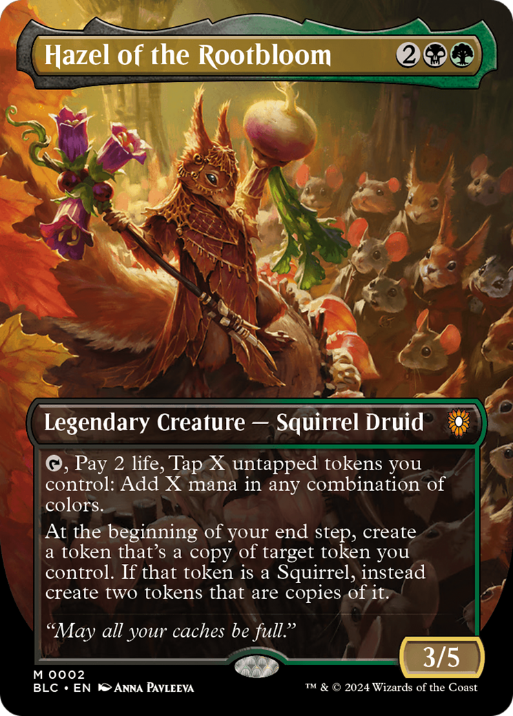 {R} Hazel of the Rootbloom (Borderless) [Bloomburrow Commander][BLC 002]