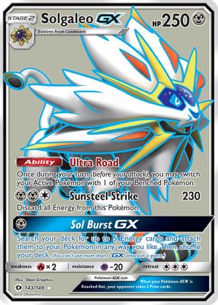 [PKM] Solgaleo GX (143/149) [Sun & Moon: Base Set]
