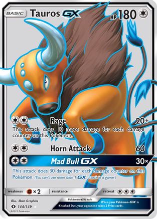 [PKM] Tauros GX (144/149) [Sun & Moon: Base Set]
