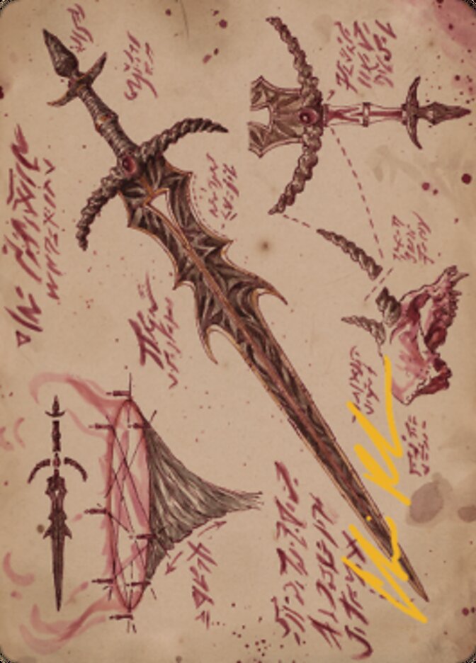 {A} Blackblade Reforged Art Card (Gold-Stamped Signature) [The Brothers' War Art Series][GS ABRO 056]