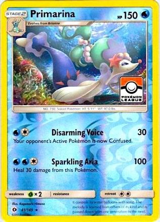 [PKM] Primarina (41/149) (League Promo) [Sun & Moon: Base Set]
