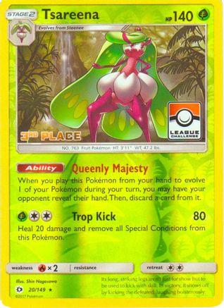 [PKM] Tsareena (20/149) (League 3rd Place) [Sun & Moon: Base Set]