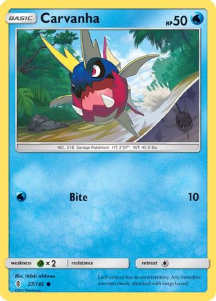 [PKM] Carvanha (27/145) [Sun & Moon: Guardians Rising]