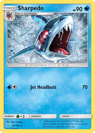 [PKM] Sharpedo (28/145) [Sun & Moon: Guardians Rising]