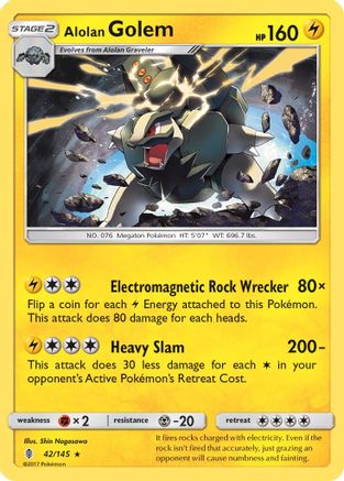 [PKM] Alolan Golem (42/145) [Sun & Moon: Guardians Rising]