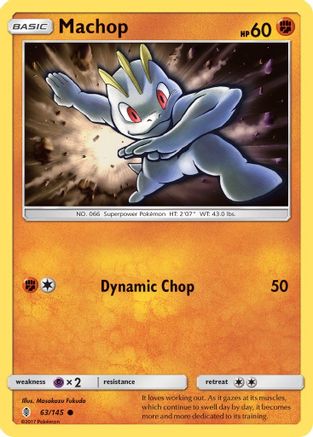 [PKM] Machop (63/145) [Sun & Moon: Guardians Rising]