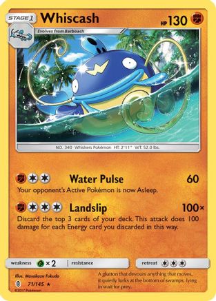 [PKM] Whiscash (71/145) [Sun & Moon: Guardians Rising]