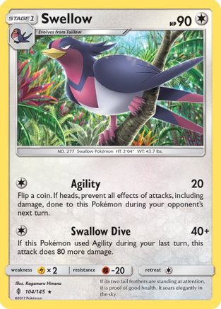 [PKM] Swellow (104/145) [Sun & Moon: Guardians Rising]