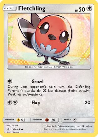 [PKM] Fletchling (109/145) [Sun & Moon: Guardians Rising]