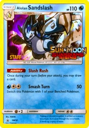 [PKM] Alolan Sandslash (SM18) (Staff Prerelease Promo) [Sun & Moon: Black Star Promos]