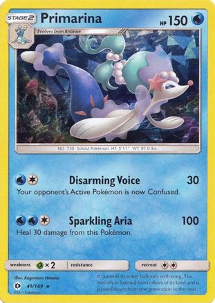 [PKM] Primarina (41/149) (Theme Deck Exclusive) [Sun & Moon: Base Set]