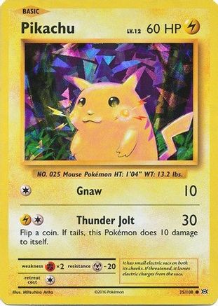 [PKM-R] Pikachu (35/108) (Theme Deck Exclusive) (Cracked Ice Holo) [XY: Evolutions]