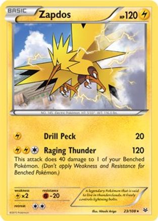 [PKM-R] Zapdos(23/108) (Theme Deck Exclusive) [XY: Roaring Skies]