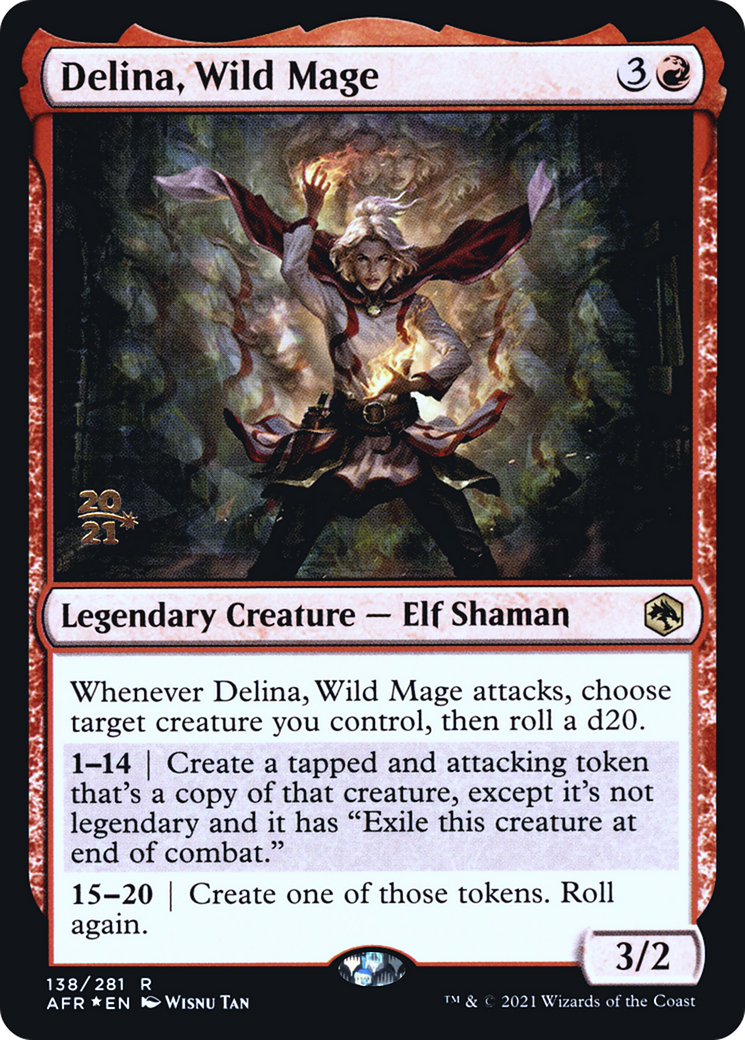 {R} Delina, Wild Mage [Dungeons & Dragons: Adventures in the Forgotten Realms Prerelease Promos][PR AFR 138]