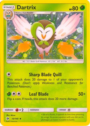 [PKM] Dartrix (10/149) (Cosmos Holo) [Sun & Moon: Base Set]