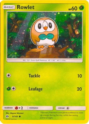 [PKM-R] Rowlet (9/149) (Cosmos Holo) [Sun & Moon: Base Set]