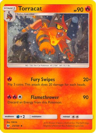 [PKM] Torracat (25/149) (Cosmos Holo) [Sun & Moon: Base Set]