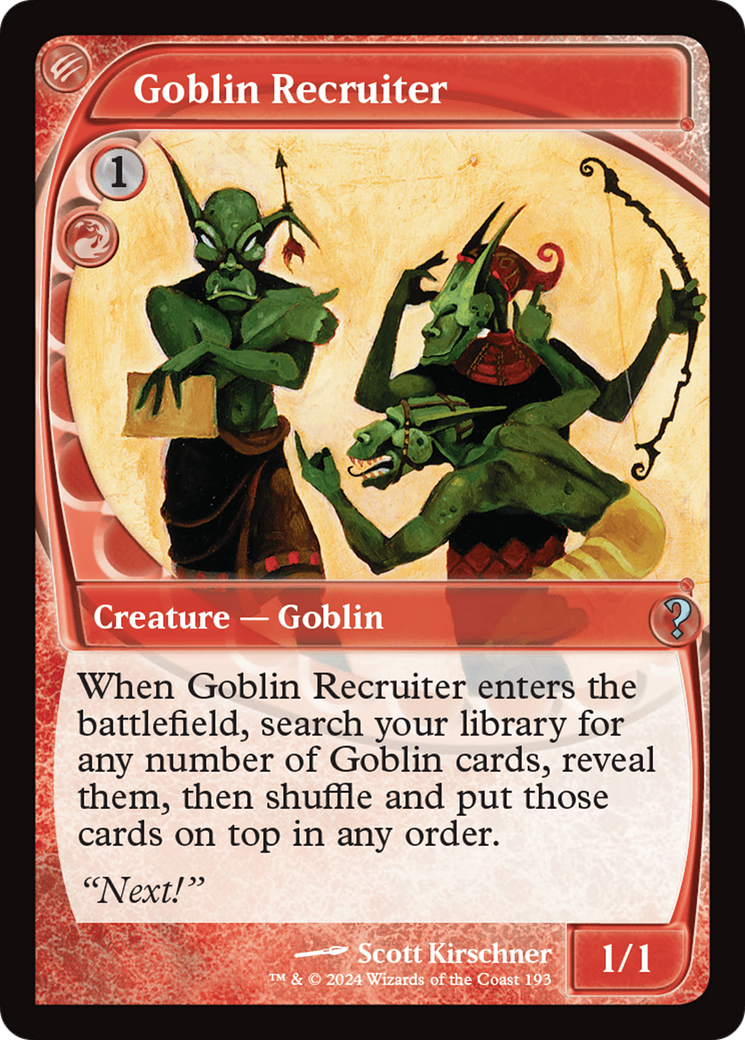 {C} Goblin Recruiter (Future Sight) [Mystery Booster 2][MB2 193]