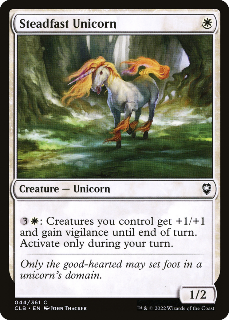 {C} Steadfast Unicorn [Commander Legends: Battle for Baldur's Gate][CLB 044]